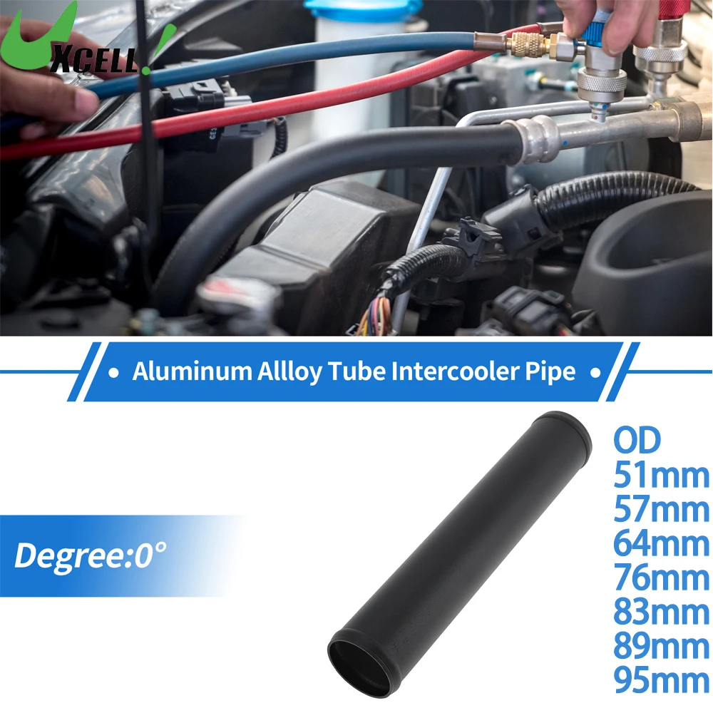 

Uxcell 51/57/64/76/83/89/95mm OD Aluminum Alloy Tube Intercooler Pipe 300mm Length Surface Blasting Air Intake Connection Hose