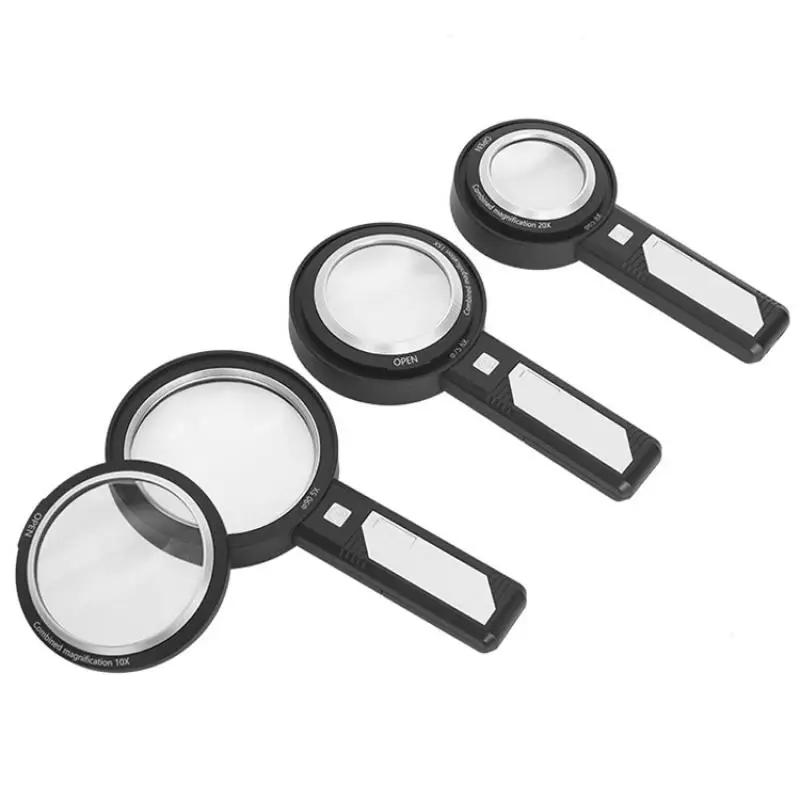 

15X, 21X, 28X, Rechargeable Handheld Magnifying Glass, Antique Collection, Appreciation, Reading, Circular Led Light