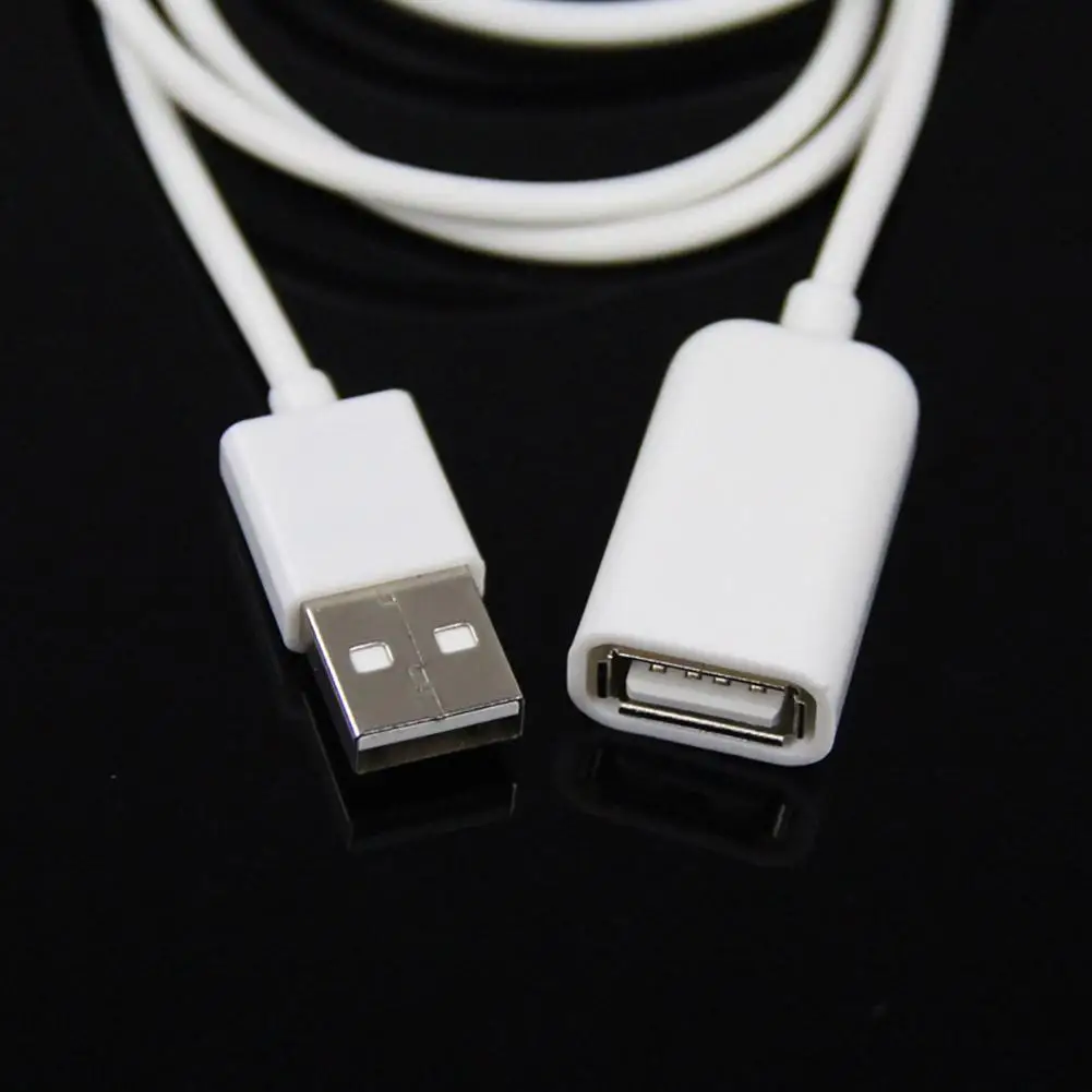 Przedłużacz USB A męski na żeński M / F Biały około 100 cm Przedłużacz USB2.0 A męski na żeński istniejące kable USB A/B