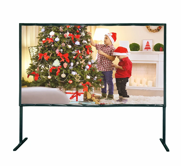 4x3M Large Size Quick Fold Projector Screen Matte White with Aluminum Alloy Frame Portable for Outdoor Events Cinema