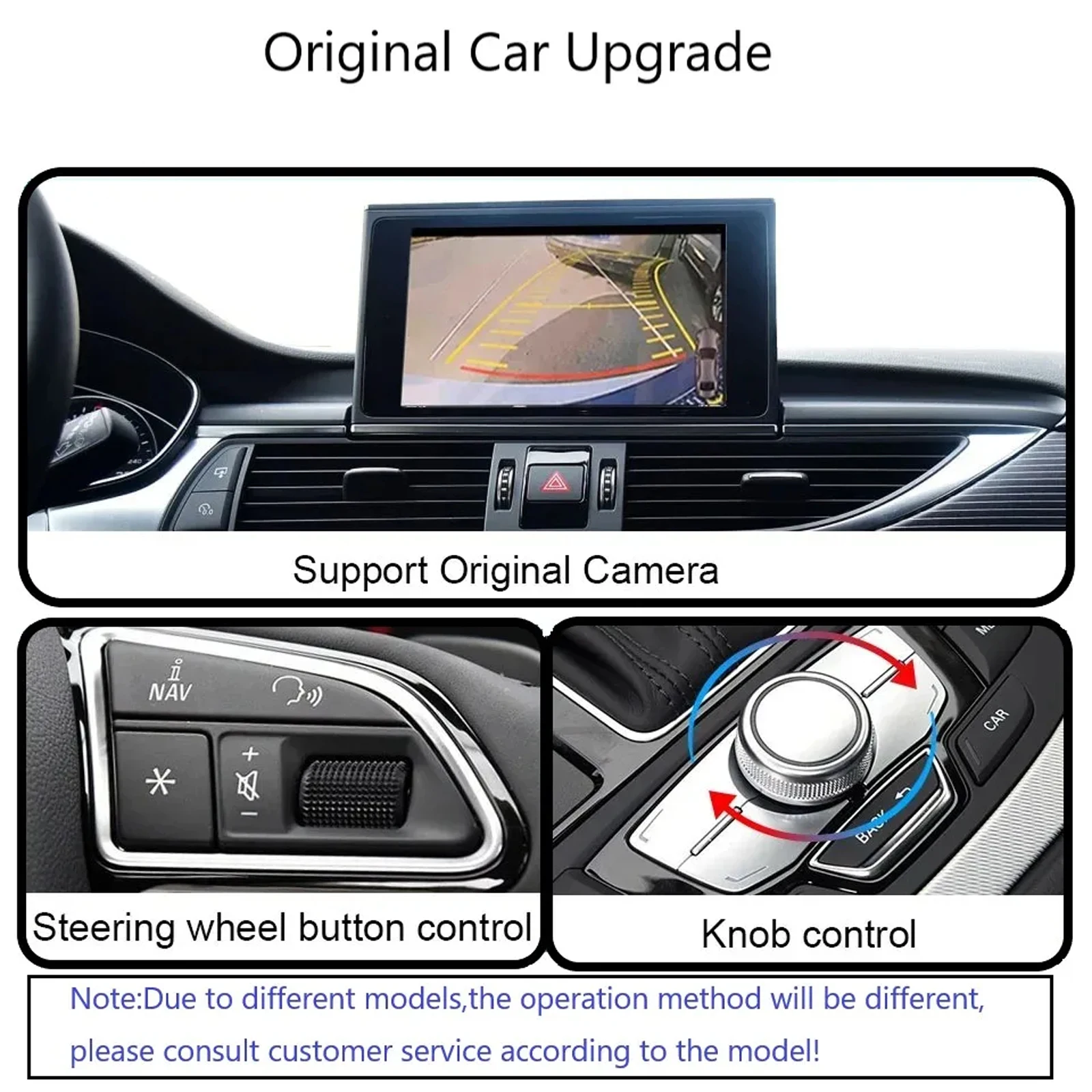 CARABC Wireless CarPlay Android Auto โมดูลสําหรับ Audi A6 A7 2012-2018 รองรับบลูทูธและ OEM ย้อนกลับกล้องเล่นรถ