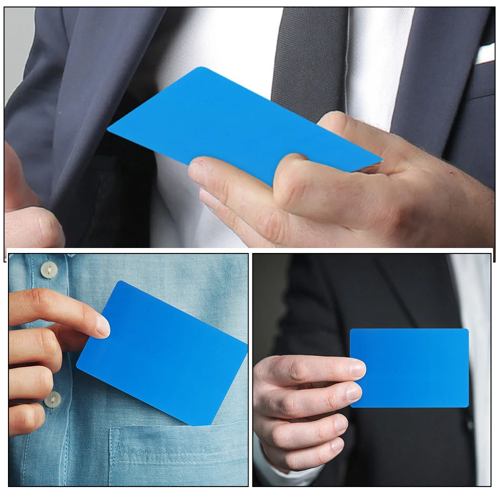 

100Pcs Metal Business Card Blank Aluminum Alloy DIY Name Cards for Engraving Smooth Surface Round Corner Professional Use