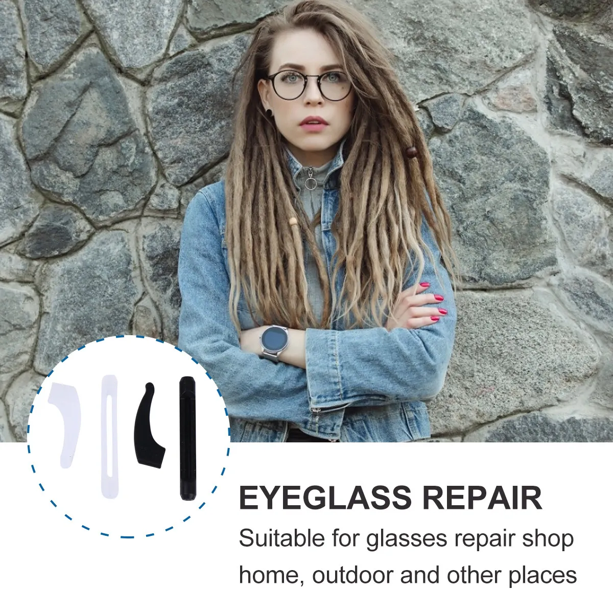 48Pairs Glasses Repair Kit Includes Nose Pads Nose Grips Hook Holders Sturdy Eyeglass Retainer Set for Eyewear Maintenance Home