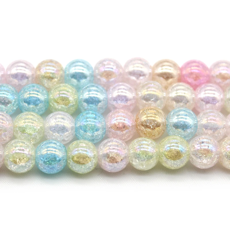 Natural Stone Multi Snow Cracked Quartz Crystal Beads For Jewelry Making Diy Bracelet Necklace 15Inch 6 8 10 12mm