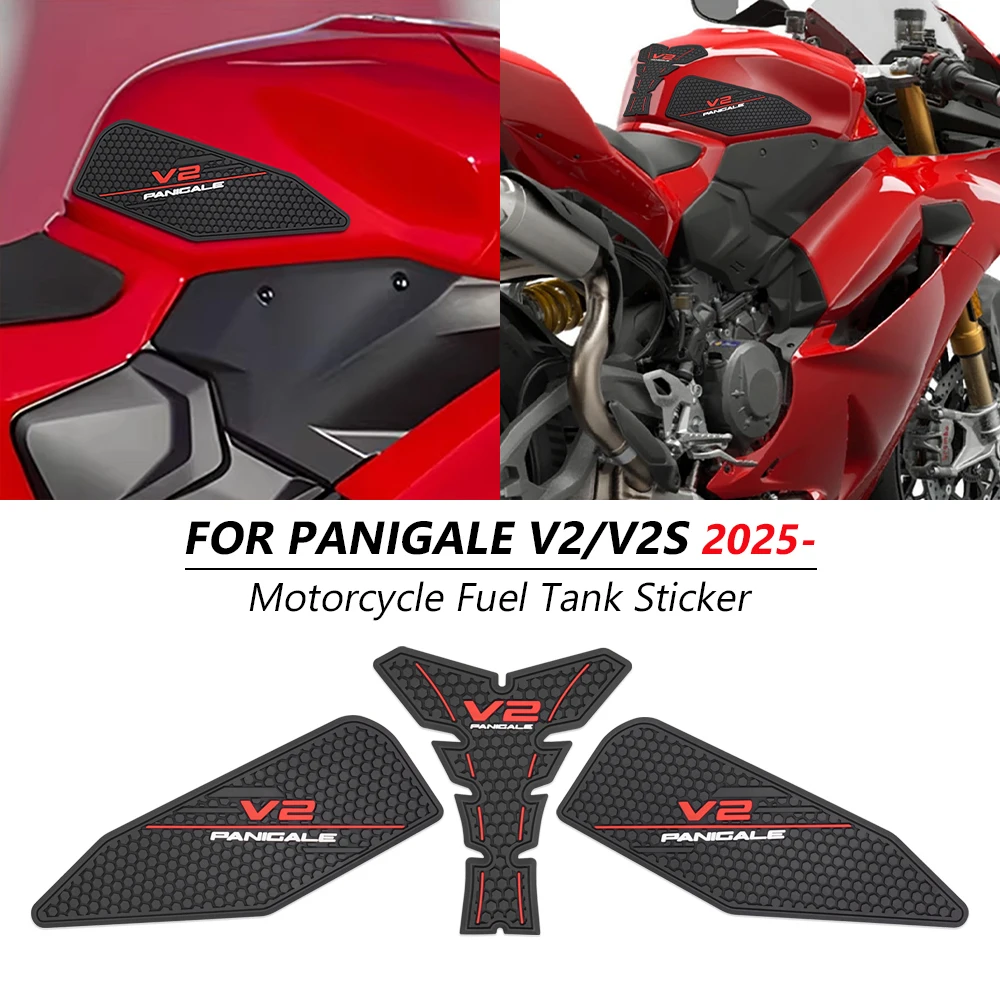 

Motorcycle Side Top Tank Pad Rubber Non-slip Sticker Fuel Tank Anti Scratch Decal Sticker For Ducati Panigale V2 S V2 V2S 2025-