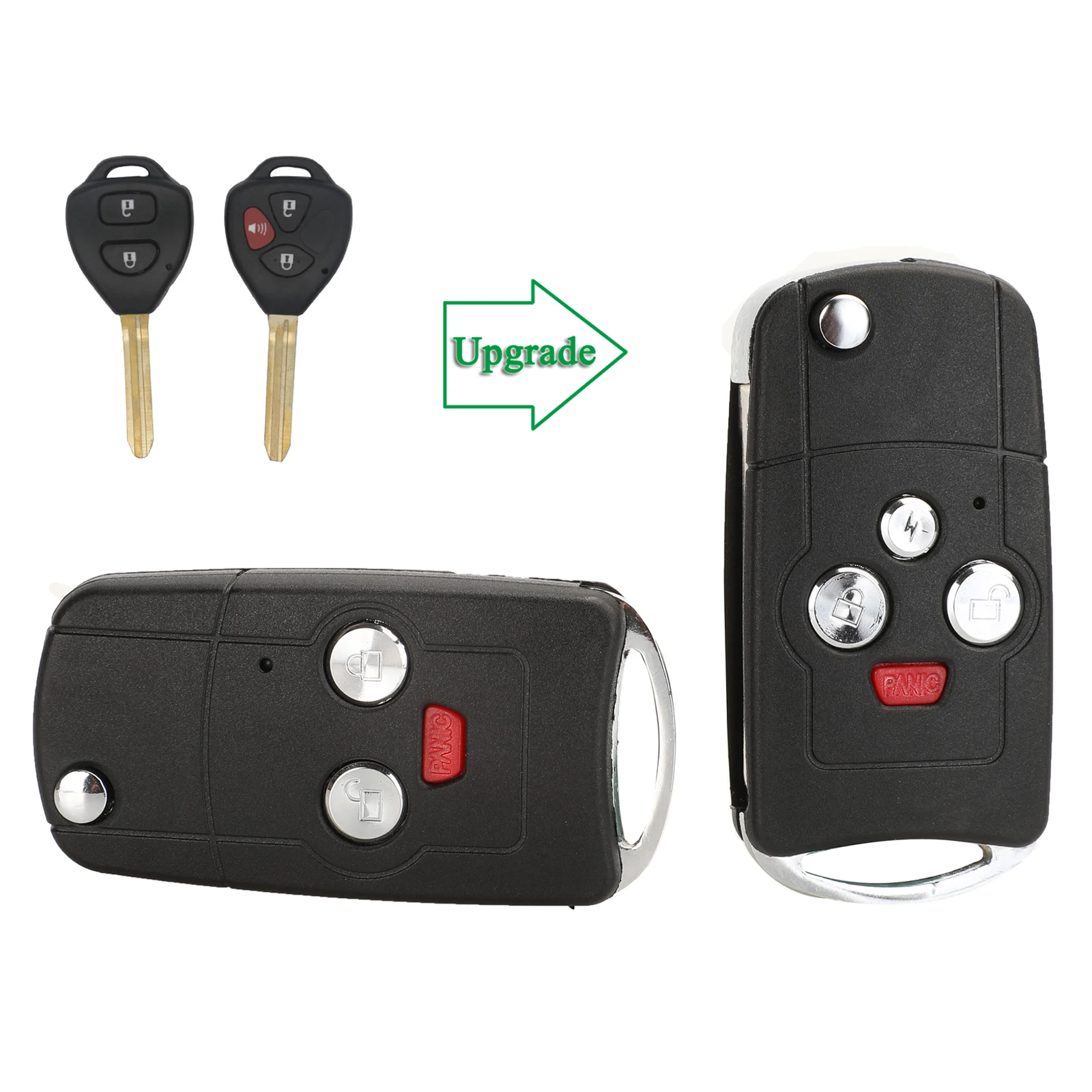 

Jingyuqin 3/4 кнопки модифицированный откидной складной корпус дистанционного ключа для Toyota RAV4 Camry Avalon Corolla Matrix замена необрезанного лезвия