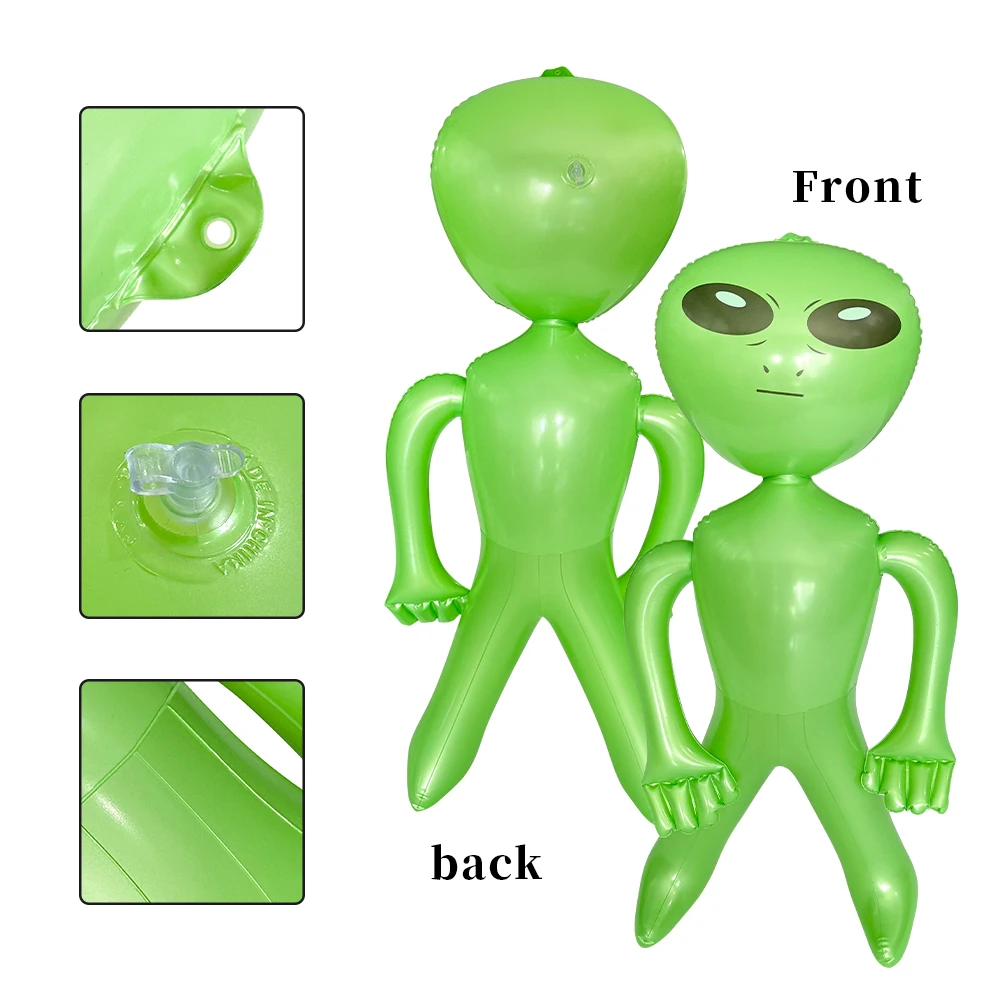 1 peça brinquedo alienígena inflável disponível em dois tamanhos de 33 polegadas e 63 polegadas adequado para presentes de festa de Halloween com tema alienígena