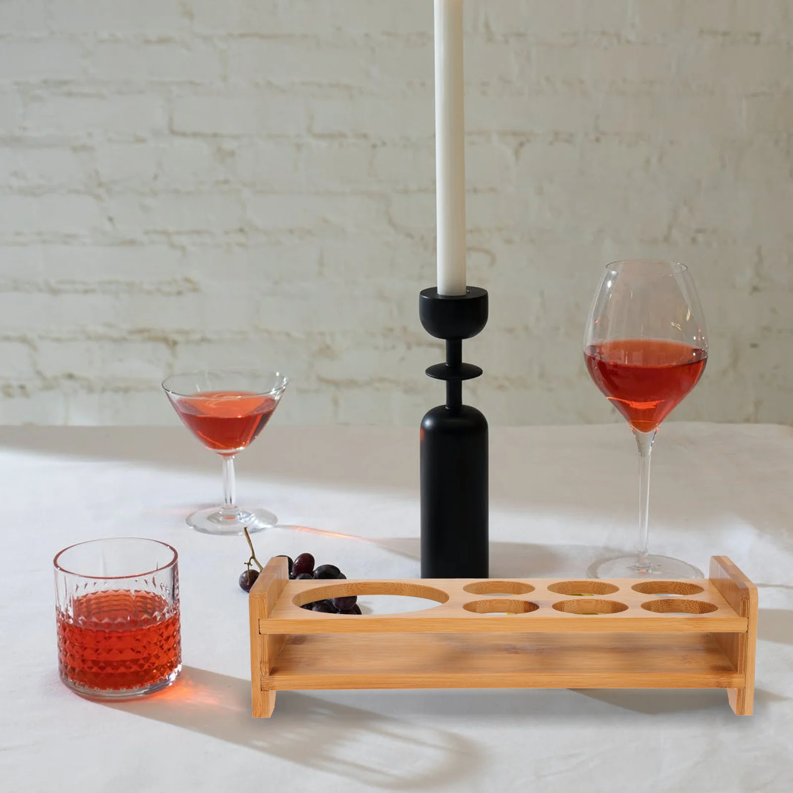 

Bamboo Cup Holder Decorative Storage St for Home Office Restaurant Bar Party Use Sturdy Design Protect Cups