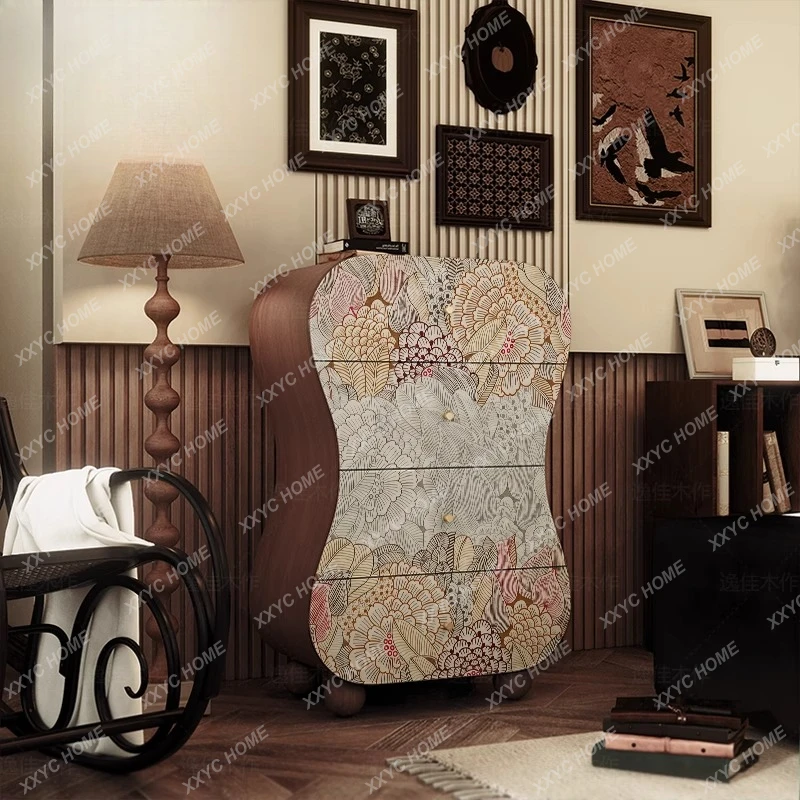 

Y Solid Wood Living Room Storage Decorative Cabinet Bedroom Floor-standing Multi-layer Drawer Storage Cabinet