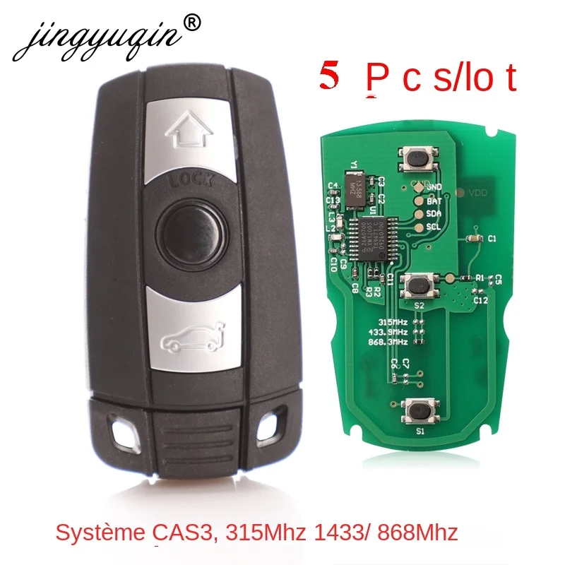 jingyuqin 5pcs/lot Remote Key for BMW CAS3 System 315MHz / 868Mhz FSK for X5 X6 Z4 1/3/5/7 Series Vehicle Smart Key Control