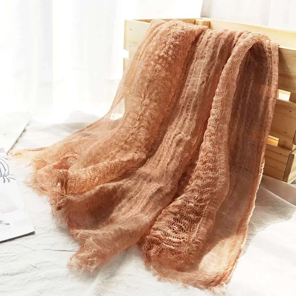 Linen Scarf Autumn Winter New Modal Foreign Trade Dirty Dyed Hollow Literary Temperament Lace Yarn Korean Version of Elegance