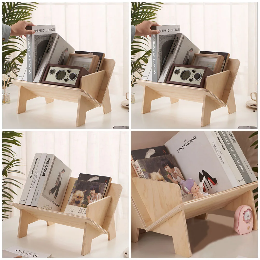

Wooden Book Storage Rack Large Capacity Desktop ganizer Modern Simple Design Home Office Use Premium Material Natural Texture