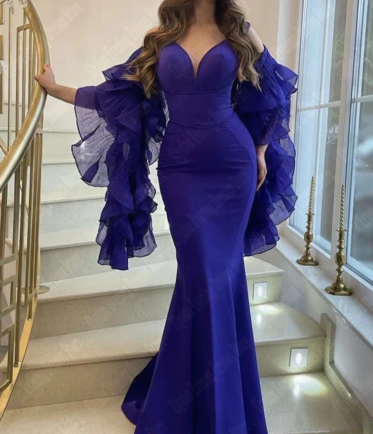 Abiti da sera da donna in raso blu scuro elegante colletto a cuore abiti da ballo principessa elegante Hip Wrap Mermaid Vestidos De Noche