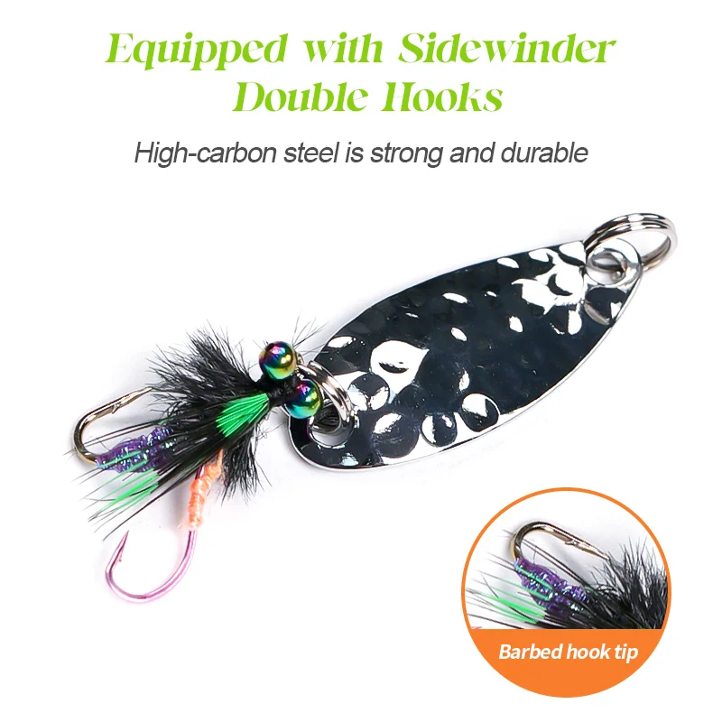 Wondersee 4pcs 3pcs Metal Spoons Metal Spinner Jig 1.8g 2.5g 3.5g 5.3g Lure Trout Chub Perch Salmon Wobbler Willow Leaf Blade