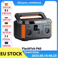 FlashFish P60 560W Portable Power Station 520Wh/140400mAh Solar Generator 220V Pure Sine Wave AC Outlets 11 Outputs LCD Display