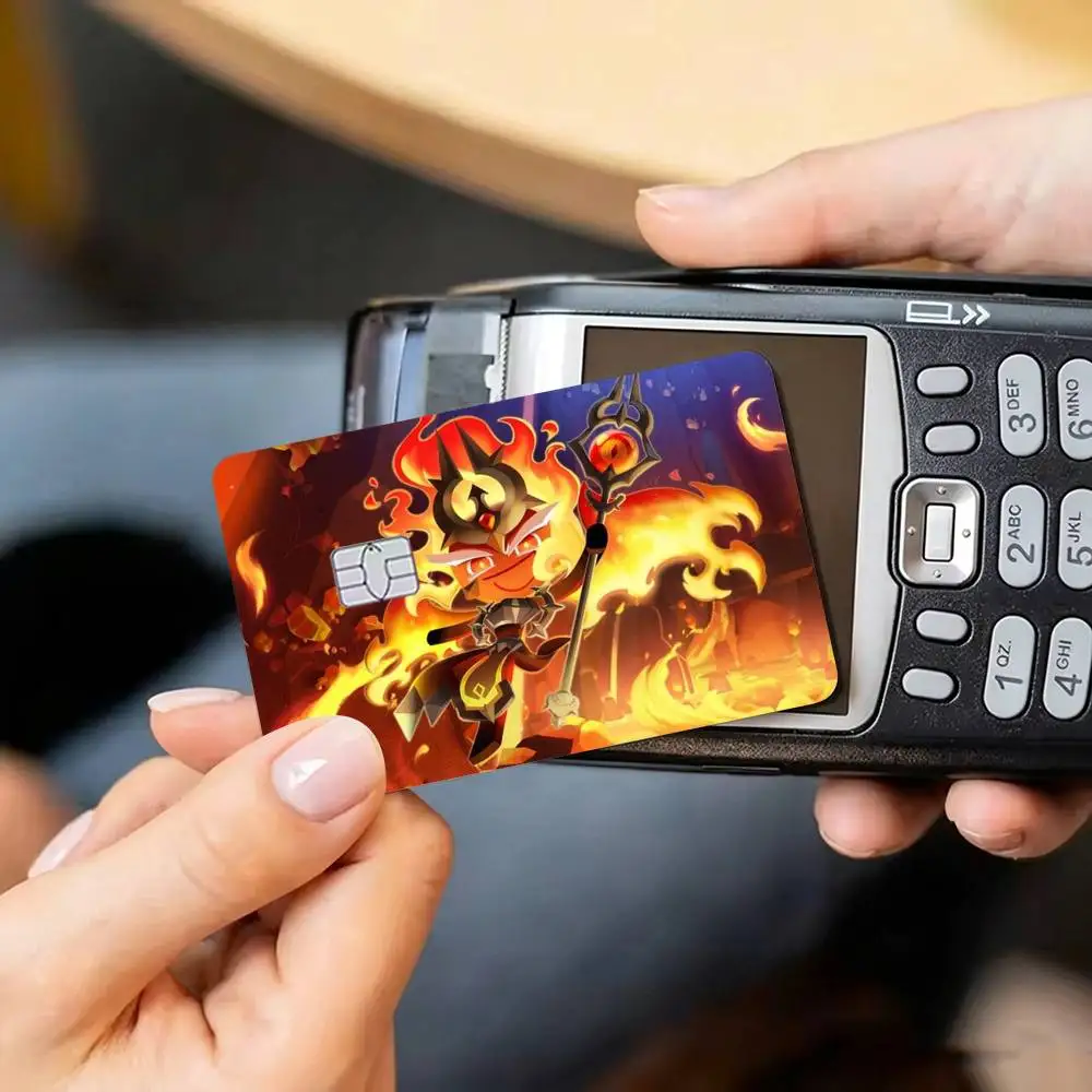 Fire S-Spirit Cookie Run  Credit Card HD Stickers Small Chip Waterproof Sticker Game Card Decal Gift
