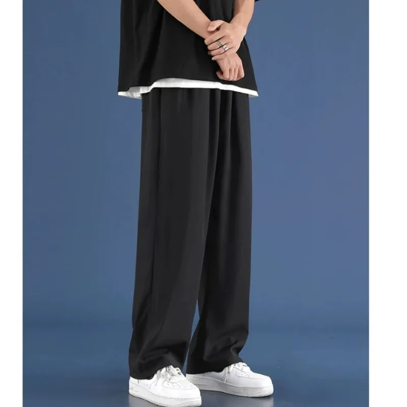 

Plush Corduroy Pants for Men Drawstring Leg Sweatpants Wide-leg Loose Versatile Casual Trousers