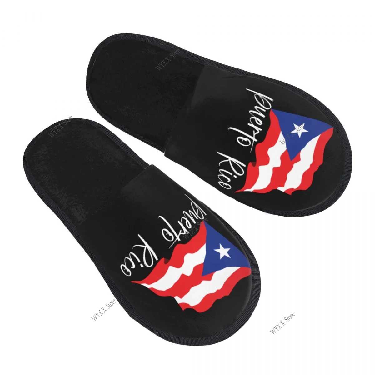 

Домашние тапочки с флагом Пуэрто-Рико, зимние теплые плюшевые тапочки, модные домашние мягкие пушистые тапочки