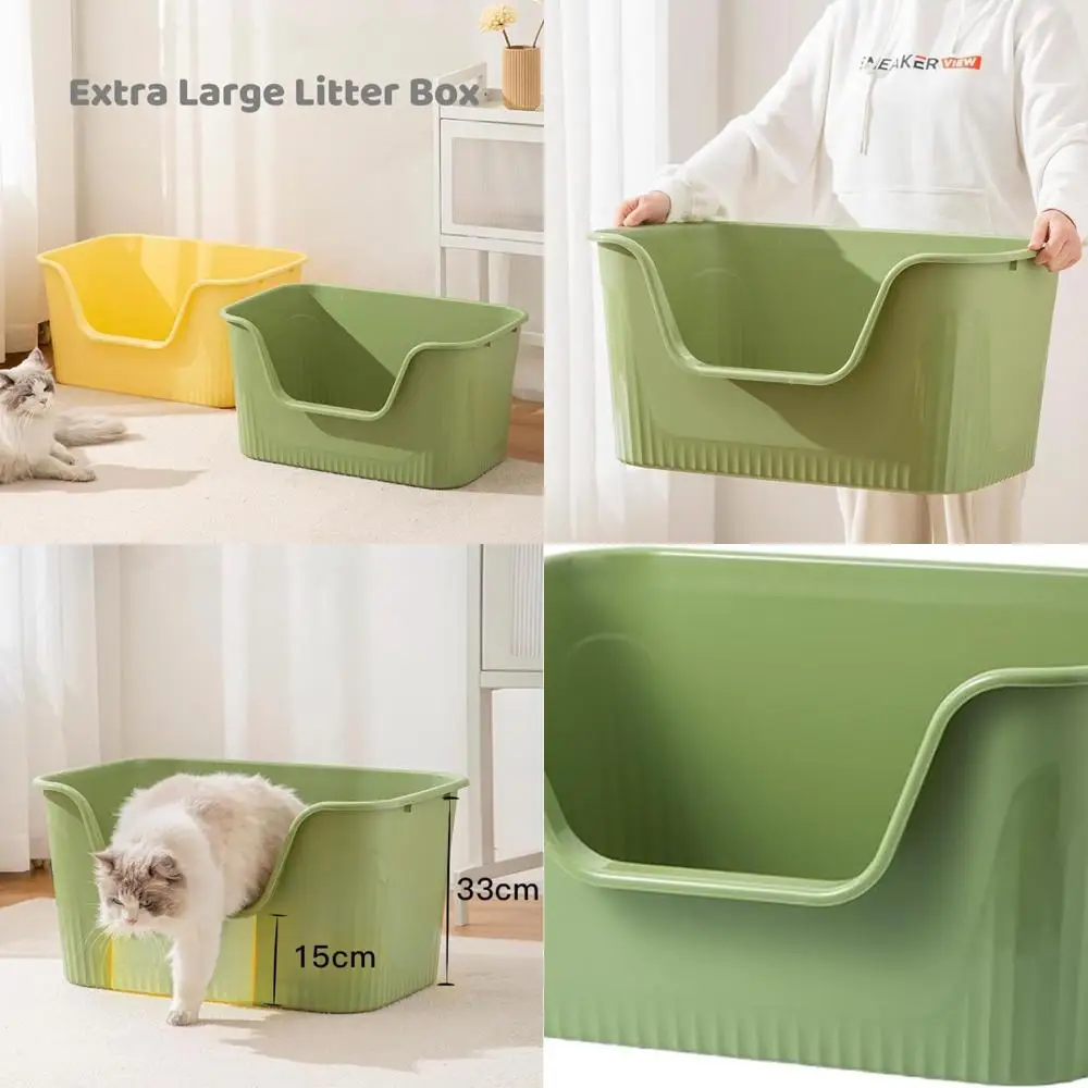 

Зеленый лоток Jumbo с высокими сторонами для домашних хозяйств Multi-Cat: 25,27 л x 17,83 шит x 13,11 В, конструкция с защитой от брызг, простая сборка