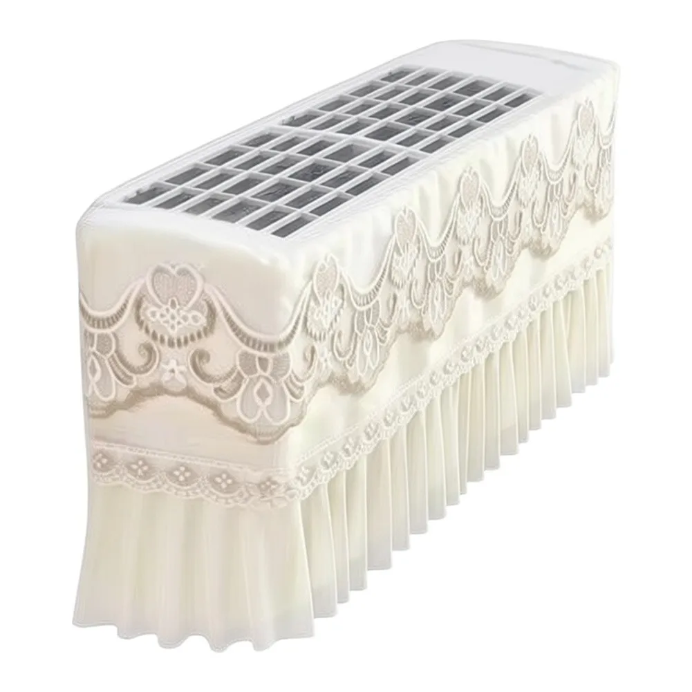 Sturdy Lace Air Conditioner Cover 88cm Fully Wrapped Dust For Proof Direct Blowing Hood For 1-1.5HP Indoor Wall Mounted Unit Pr
