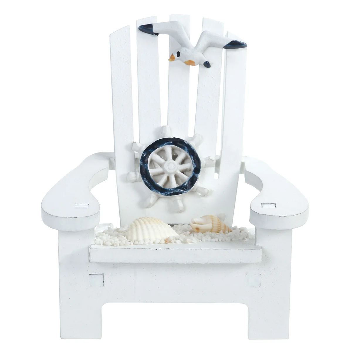 

Nautical Beach Chair Decoration Handmade Home Article Household Ornamental Deck Chairs White Wooden