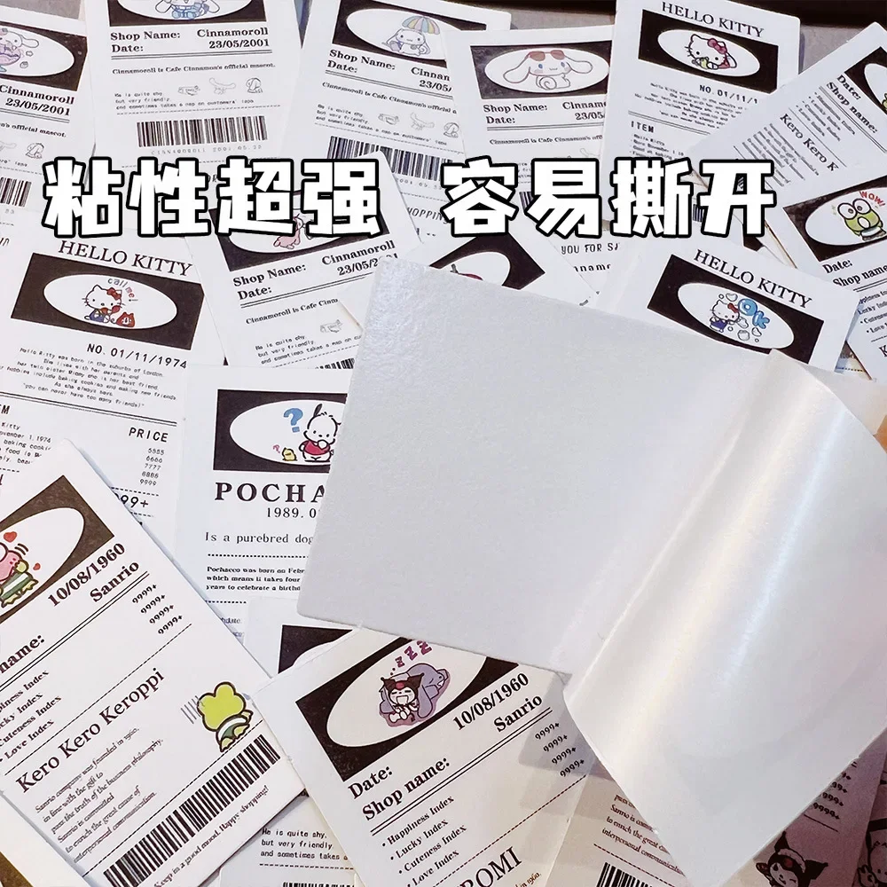 65 pcs sanrio receipt sticker cartoon seal sticker cute list sticker hand account material waterproof