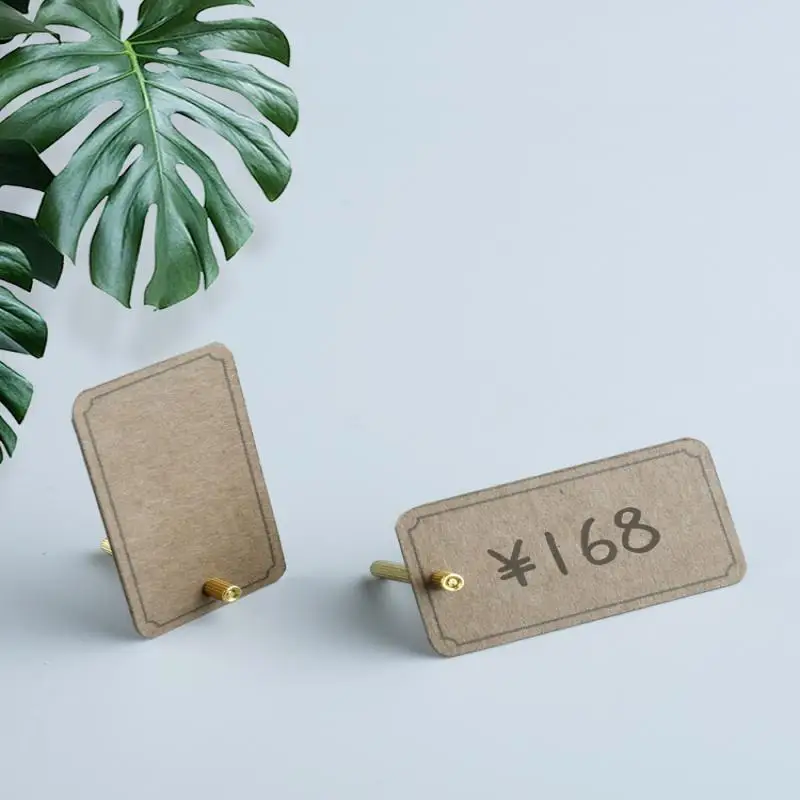 50Pcs/pack Modern Minimalist Price Tags Shop Tabletop Vertical Type Kraft Paper Price Card Sign