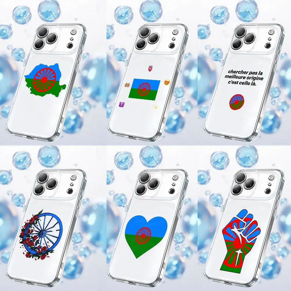 

Gypsy Romani Roma Flag Phone Case For iPhone 17,16,15,14,13,12,11 Plus,Pro,Max,Plus,E,SE4,Air,Mini Transparent