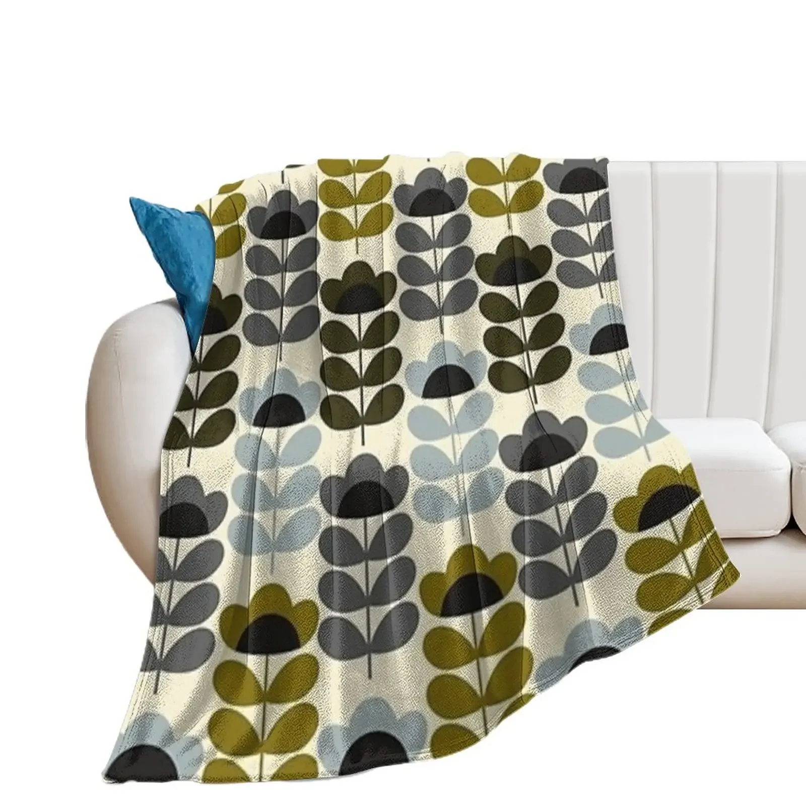 orla kiely stem flowers patterns Throw Blanket Large Luxury Thicken Blankets