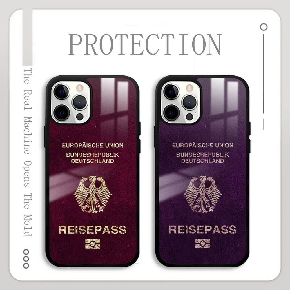 German Passport Pattern Phone Case For IPhone 16 15 14 13 12 11 Pro Xs Max Mini Plus Celulares Hard Funda Dropshipping