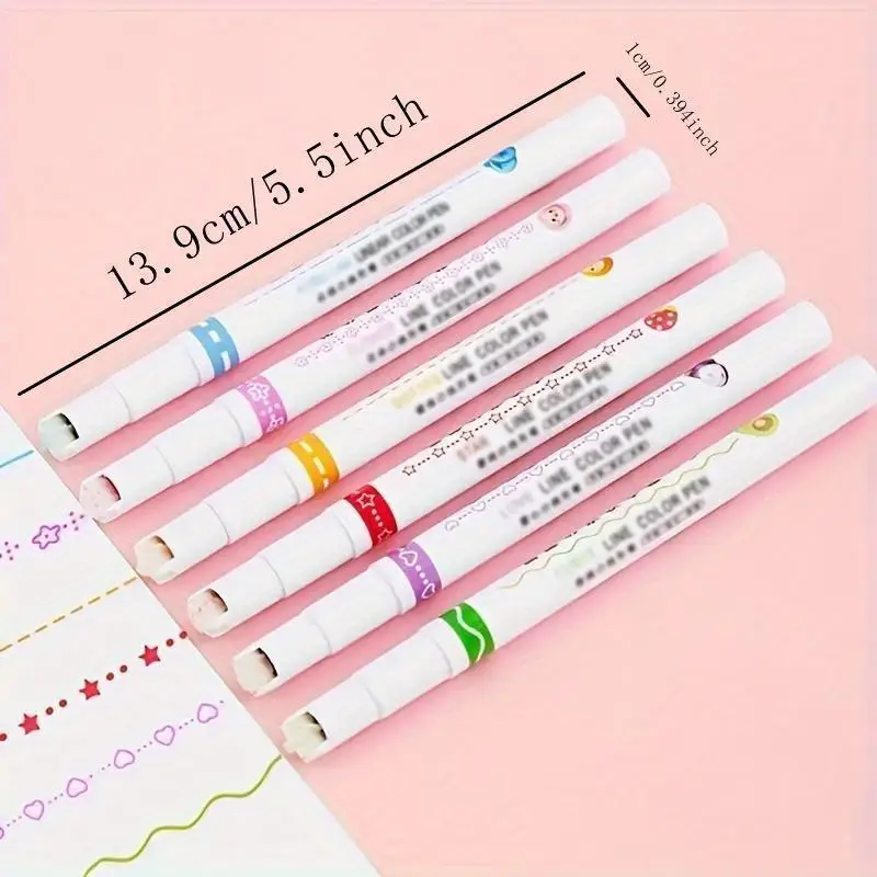 6pcs 6-Piece Assorted Flower-Shaped Fine Line Pens: PVC, Perfect for Note-Taking and Marking, Office Stationery Essentials