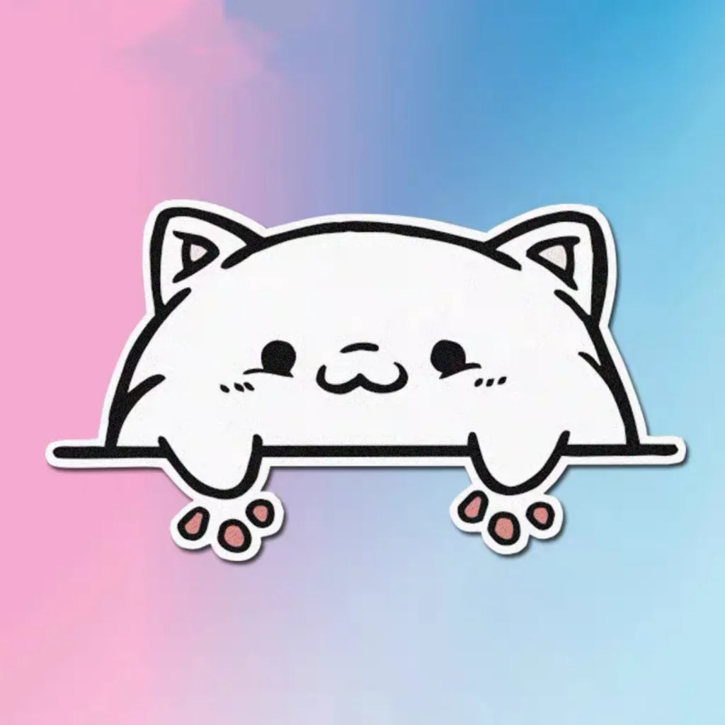 

JDM Cartoon cute little cat Helmet Sticker Car body bumper scratch cover Stickers Decal Accessories Scratch Cover Sticker