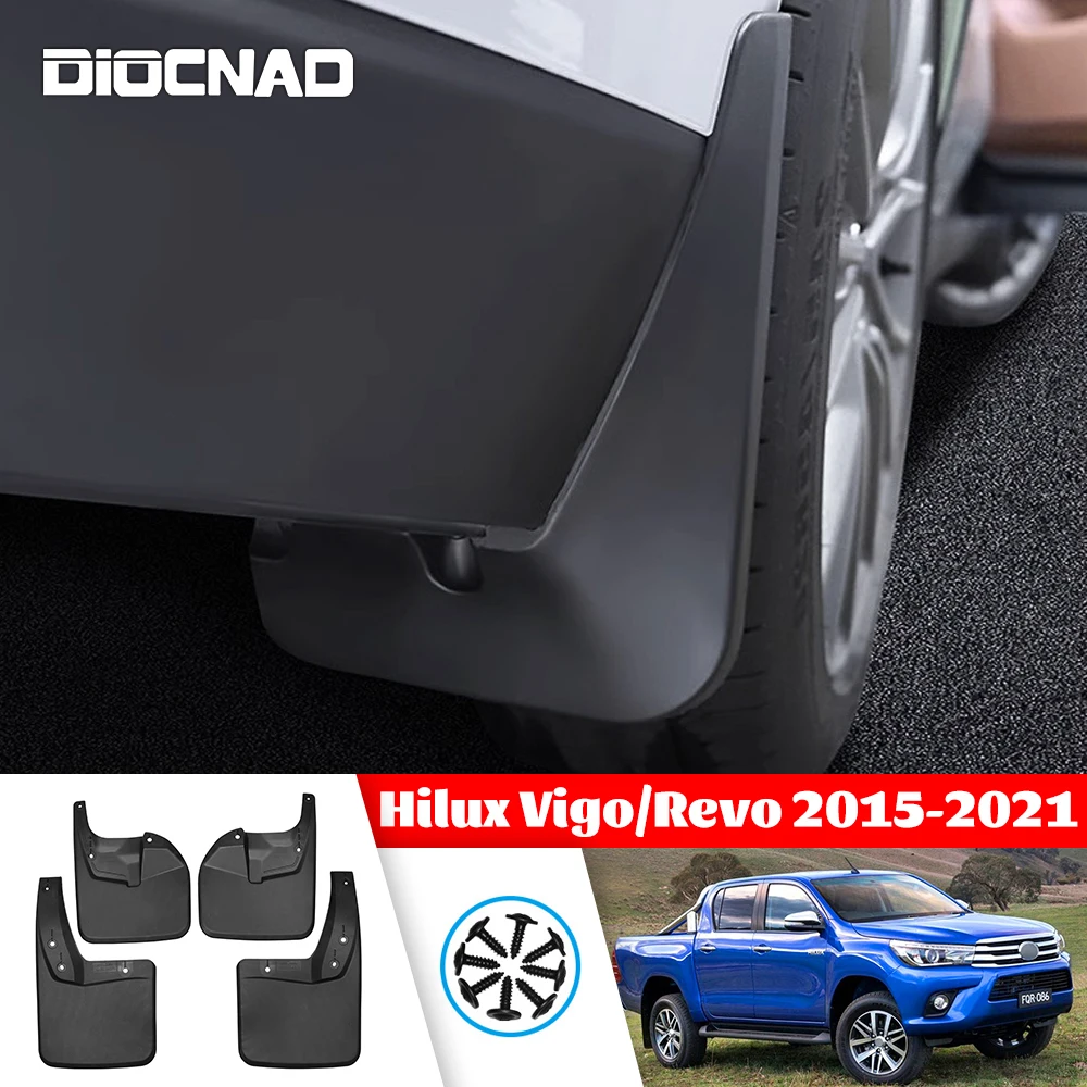 Mud Flaps For Toyota Hilux Vigo Revo 4WD 2WD 2015-2021 4pcs Front Rear MudFlaps Splash Guards Fender Car Mudguards Accessories