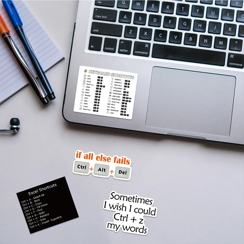 30Pcs Sneltoets Tips Waterdicht Computer Sticker Diy Sneltoets Sticker Voor Laptop Desktop Office Sticker Student Gift