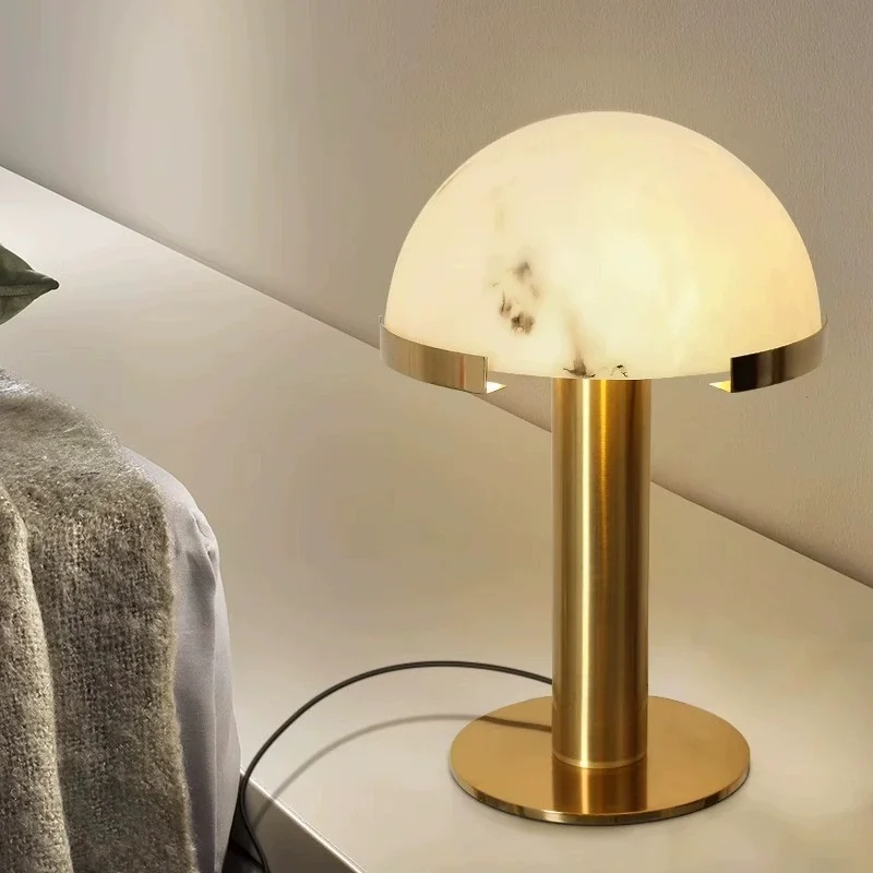 Natural Marble Mushroom Head  Bedroom Sofa Full Copper Designer Creative Modern Decorative