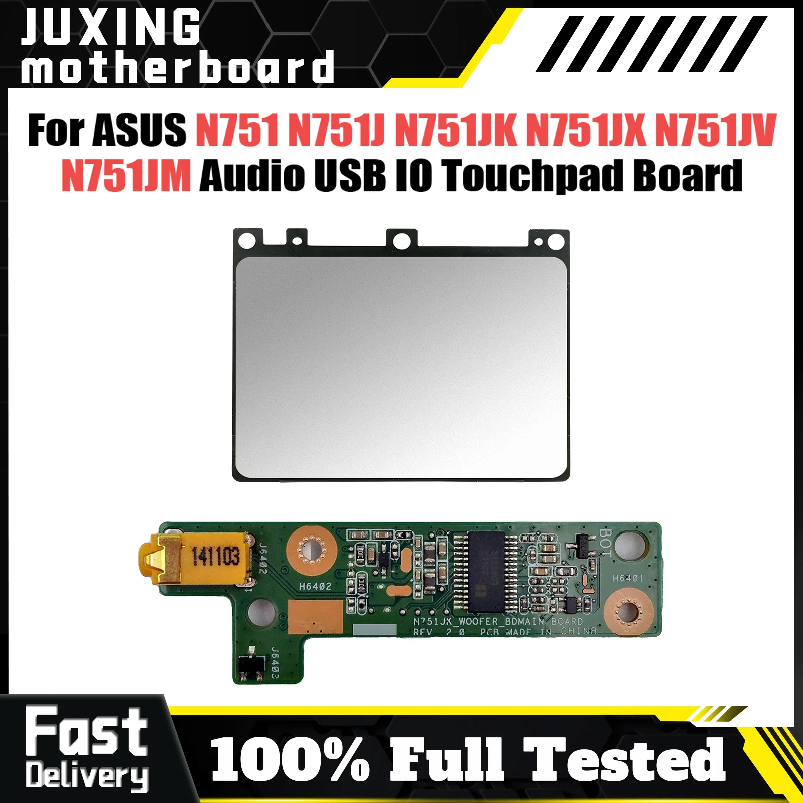 N751J For ASUS N751 N751J N751JK N751JX N751JV N751JM Laptop Audio usb IO board and Touchpad Fast Ship