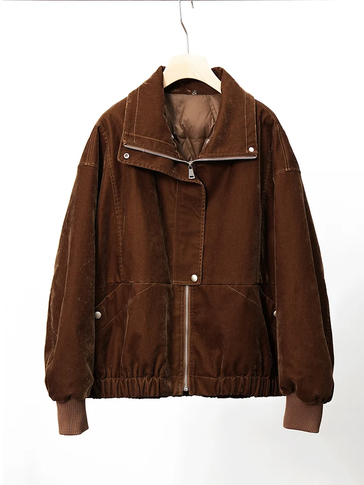 جديد الشتاء المرأة أوزة أسفل سترة الدنيم سترة الطبيعية ريال فوكس الفراء طوق أبلى معاطف الإناث الفاخرة #3