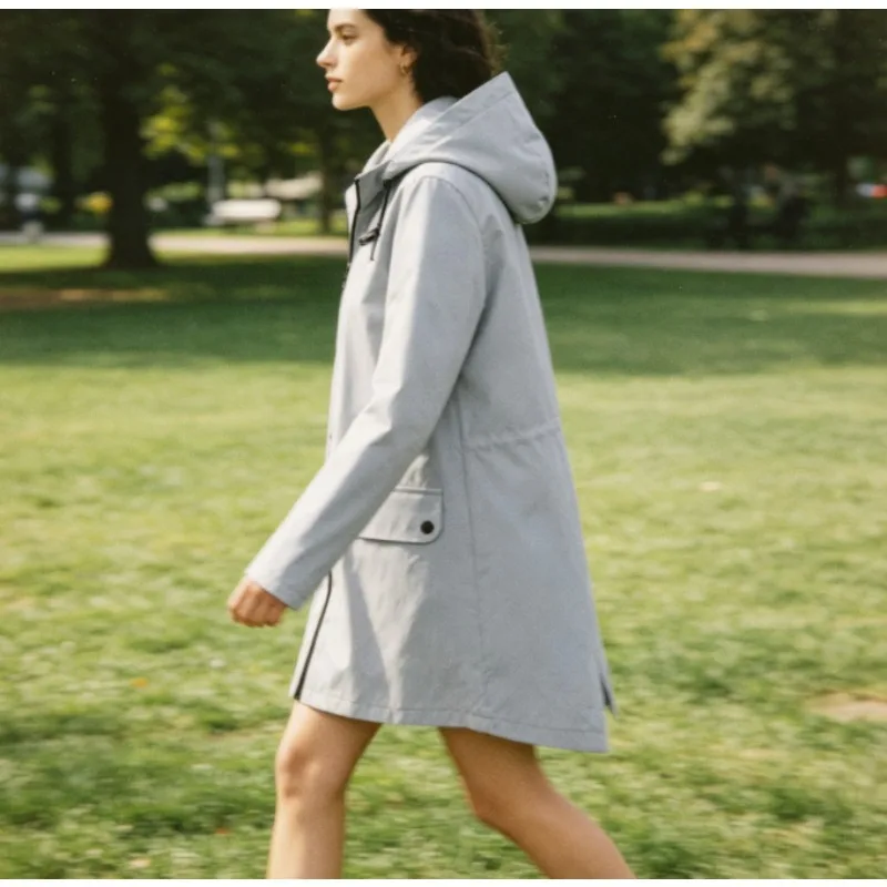 Women's Lightweight Hooded Windbreaker Up Thin Outdoor Jacket Breathable Windproof for Spring Fall Travel Cycling Hiking