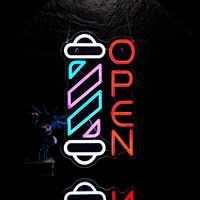 Barber Open Neon Sign USB Dimmable LED Neon Light  for Hair Salon Barber Barbershop Make Up Shop Art Decor Led Business Sign