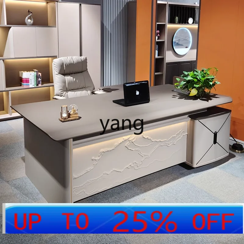 

LMM new Chinese boss table high-end manager leadership office table and chair combination