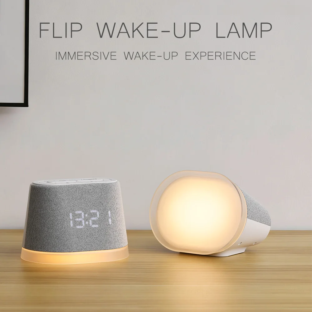 WILIT Bedhead Alarm Clock White Noise Time Display Adjustable Volume Brightness Night Light Atmosphere Light Gift view 6
