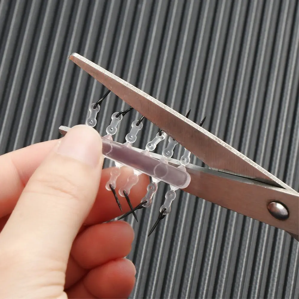 12 stücke Gerade Schaft Haken Quick-Rigging Nadel Karpfen Angeln Haken Köder Stachel Boilies Pin Klar Gummi Mais locken Ronnie Haar Rig – Detail 3