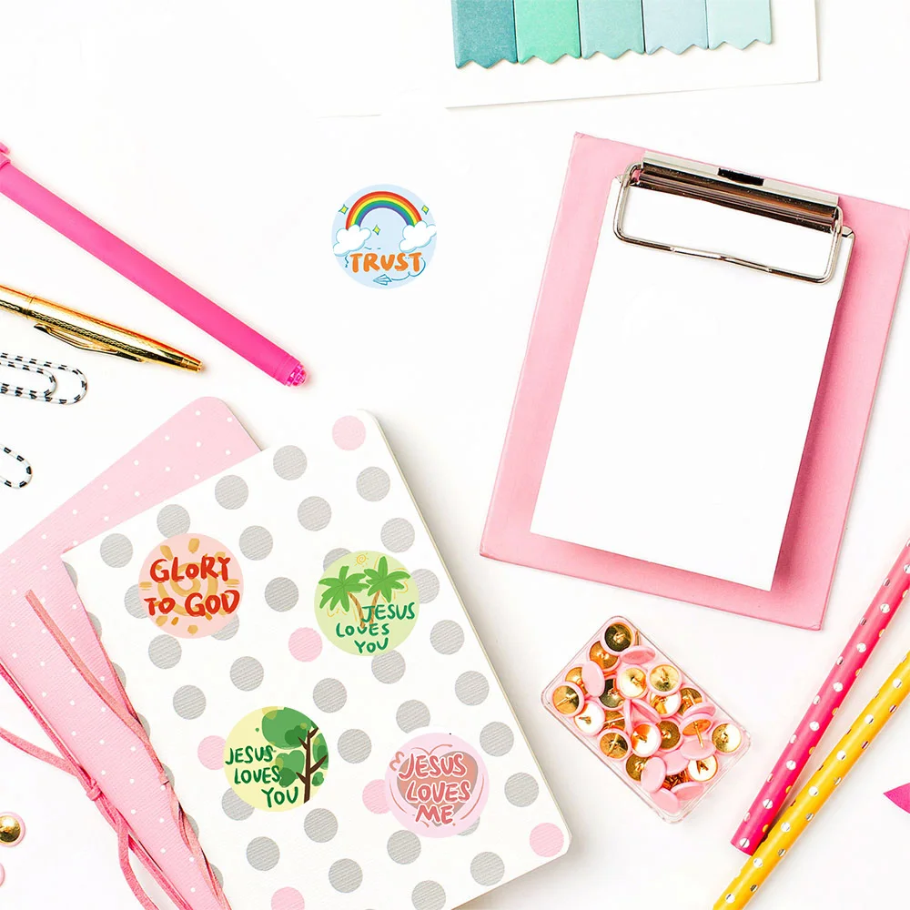 500 قطعة الكرتون يسوع الإنجليزية الكتابة على الجدران التمرير ملصقات عيد الفصح هدية مختومة جراب هاتف الحفلات الغيتار سكيت دفتر ديكور #5