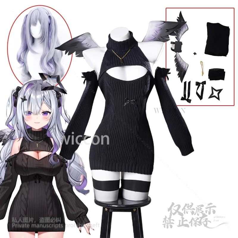 

Kanata Amane Sexy Cosplay Costume Hololivee Holo Vtuber Women Sexy Sweater Swings Wigs Girls Halloween Lingerie Party Customized