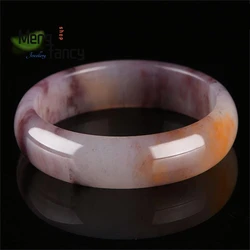 Natural Gold Silk Jade Violet Bangle High-grade Charm Exquisite Elegant Luxury Quality Fashion Jewelry Best Selling Holiday Gift