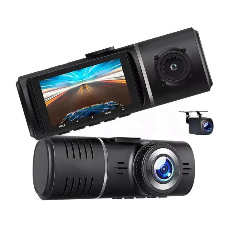 3 Channel Dash Cam 1080P  Triple Way Len Car Video Recorder for DVR Taxi