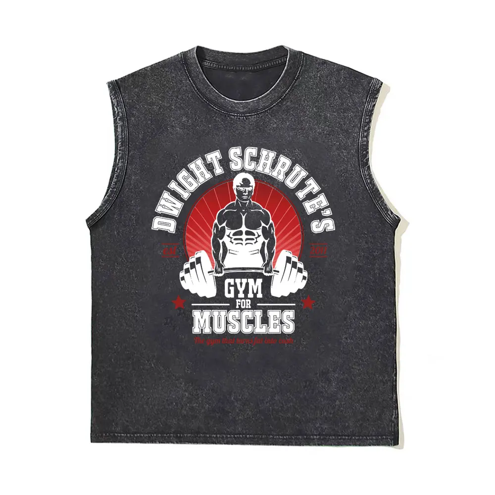 2026 NEU Vintage Washed Doppelseitig Bedrucktes Tanktop für Herren und Damen – Oversized Retro Fitness Gym Freizeit Ärmellose Weste Herren Tanktop – Detail 20