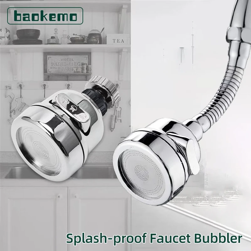 BAOKEMO Tap Nozzle Kitchen Sink Faucet Booster Sprayer Head 3 Water Outlet Modes 360-degree Rotation