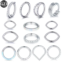 Titanium Piercing Septum Clicker Nose Hoop CZ Piercing Septo Cartilage Helix Tragus Daith Conch Rook Snug Pircing Lobe Earring