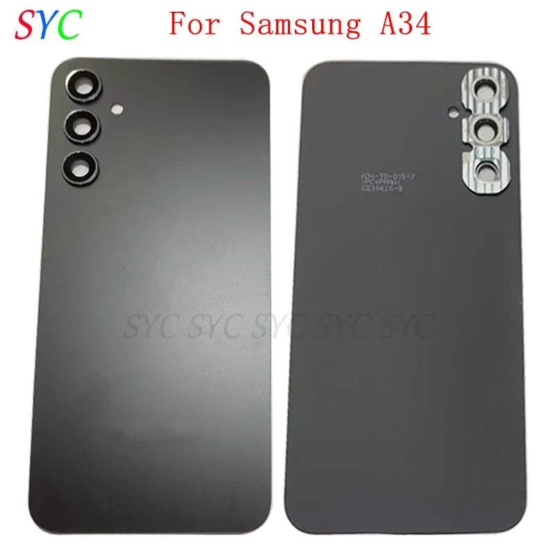 

Back Door Battery Cover Housing Case For Samsung A34 A346 Rear Cover with Logo Repair Parts